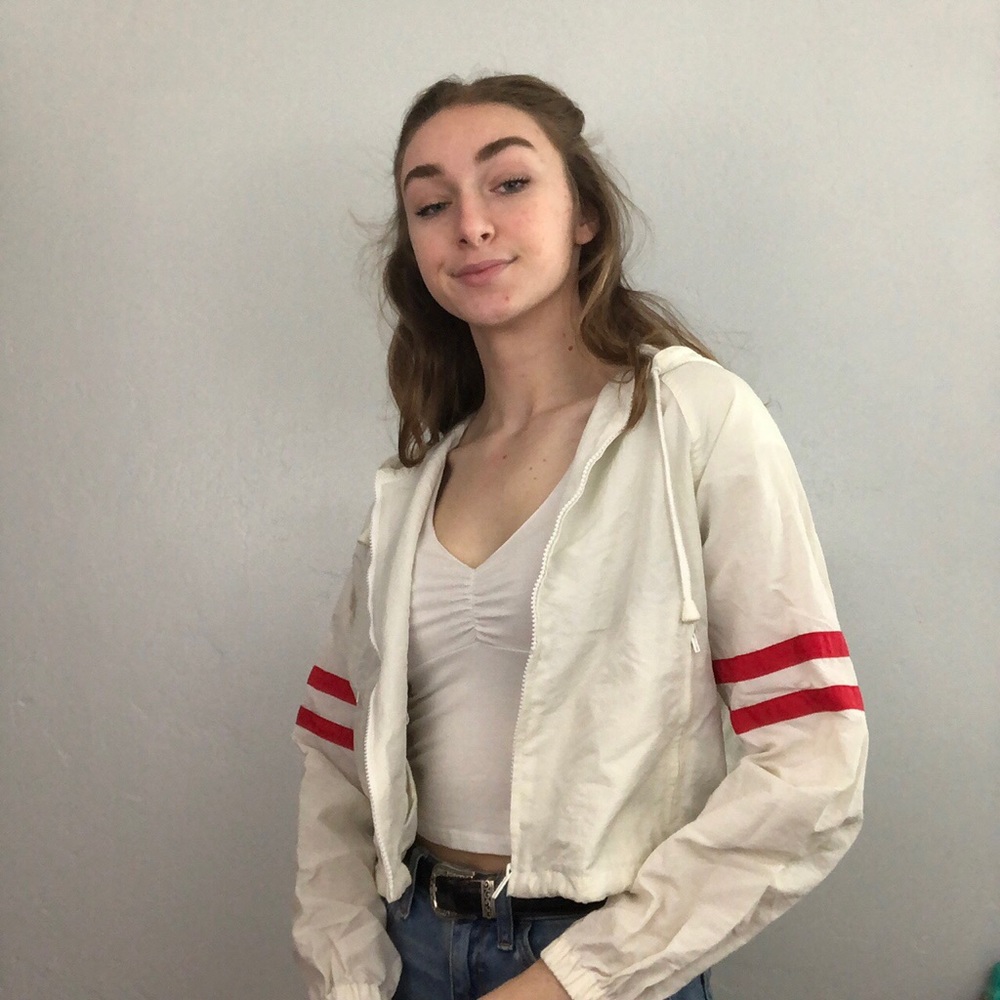 bomber jacket red